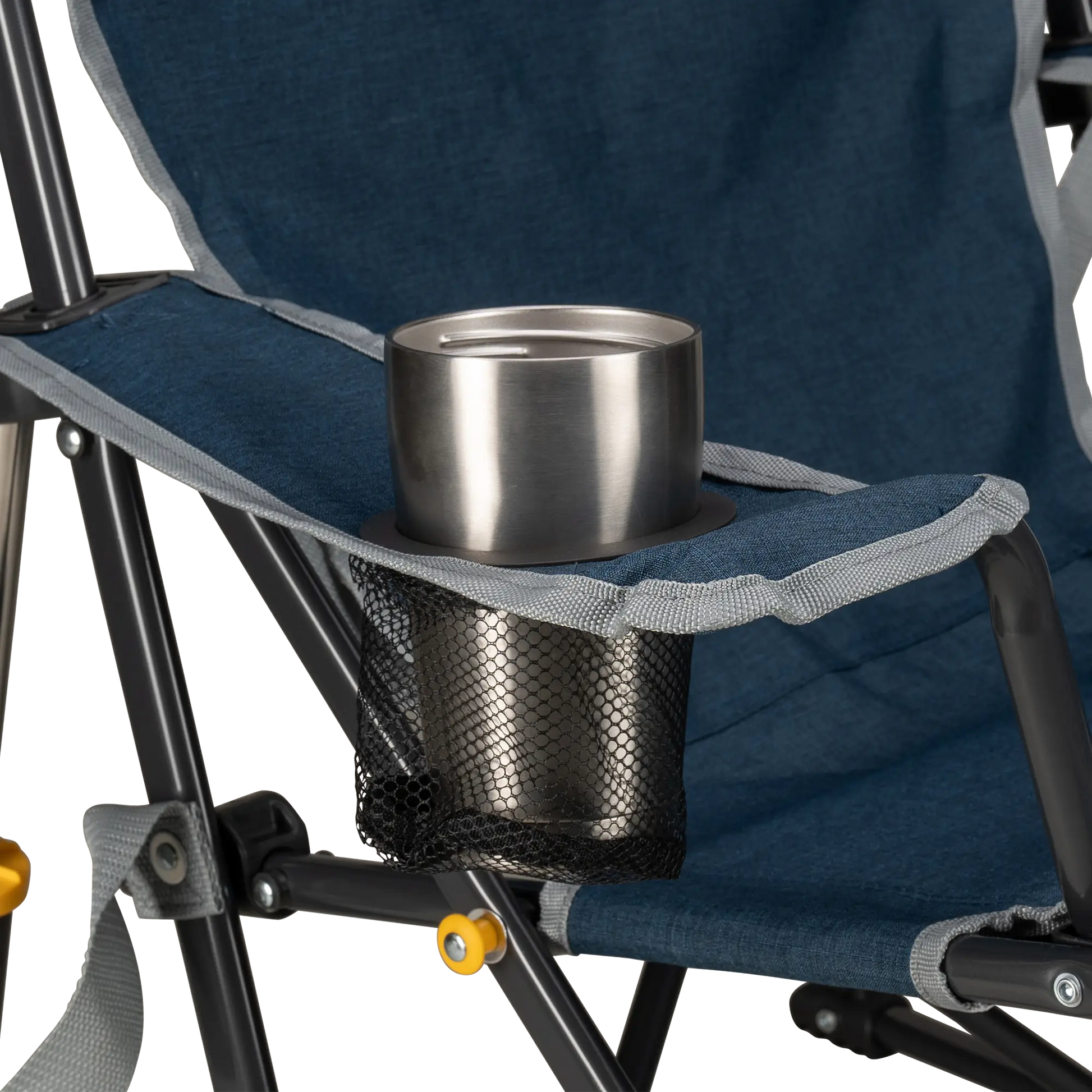 Patented Spring-Action Kickback Rocker - Choice 345 - Heavy-Duty Kickback Rocker with Beverage Holder Detail