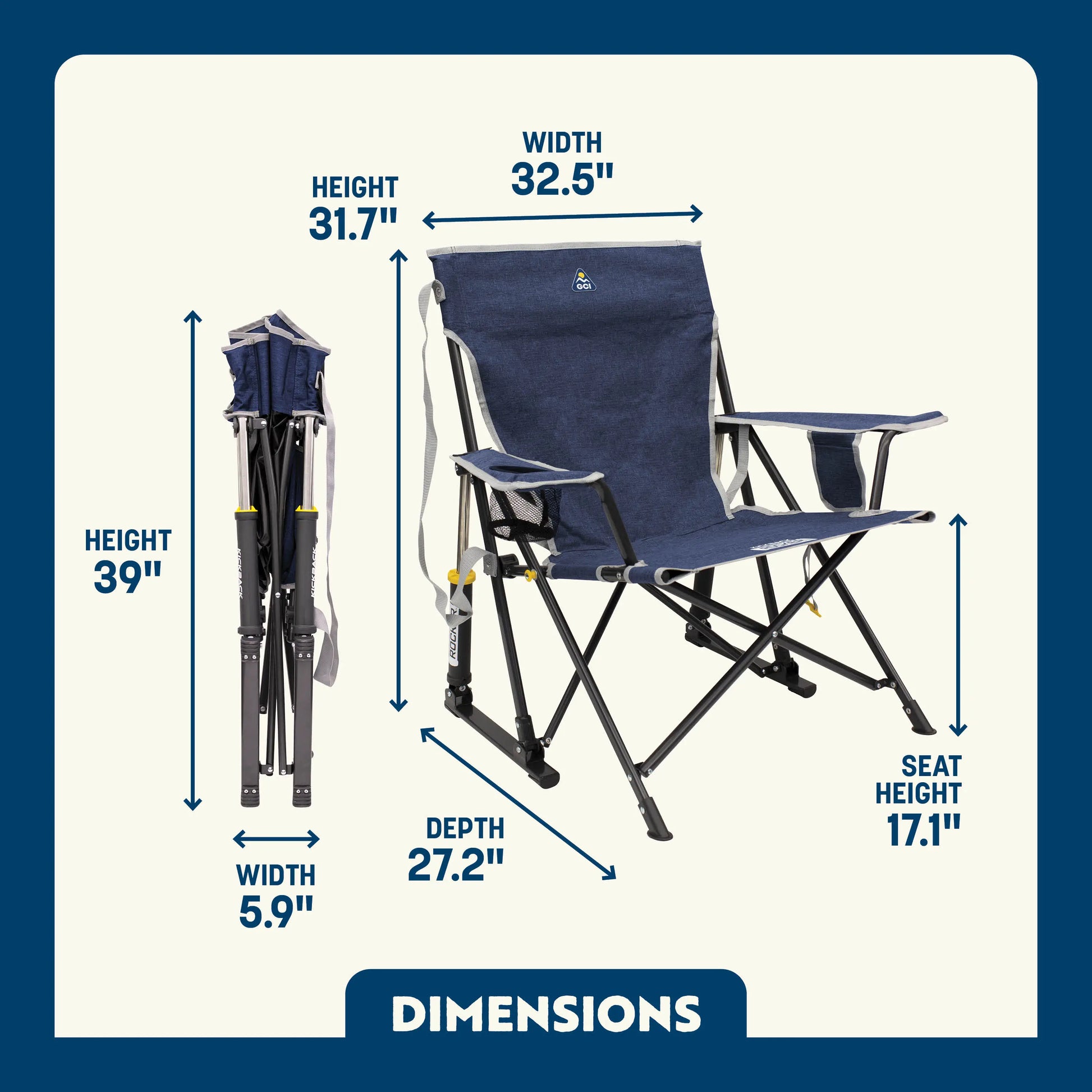 Patented Spring-Action Kickback Rocker - Choice 345 - Heavy-Duty Kickback Rocker with Beverage Holder Detail
