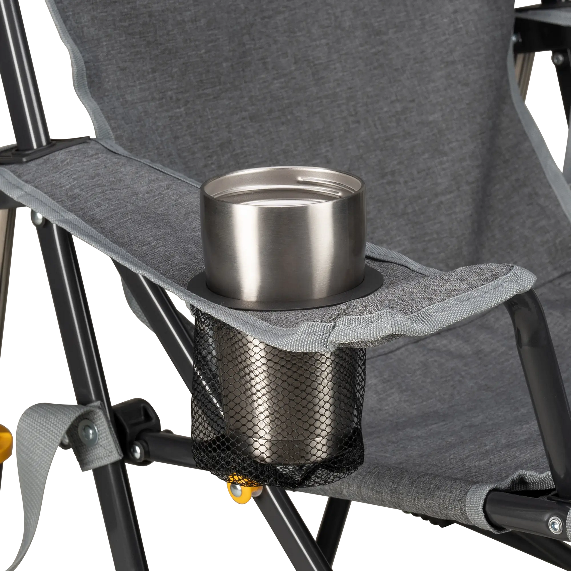 Patented Spring-Action Kickback Rocker - Choice 345 - Heavy-Duty Kickback Rocker with Beverage Holder Detail