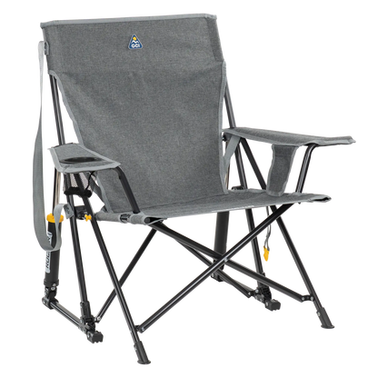 Patented Spring-Action Kickback Rocker - Choice 345 - Heavy-Duty Kickback Rocker with Beverage Holder - Heathered Pewter