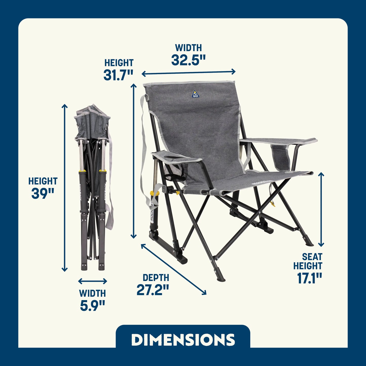 Patented Spring-Action Kickback Rocker - Choice 345 - Heavy-Duty Kickback Rocker with Beverage Holder Detail