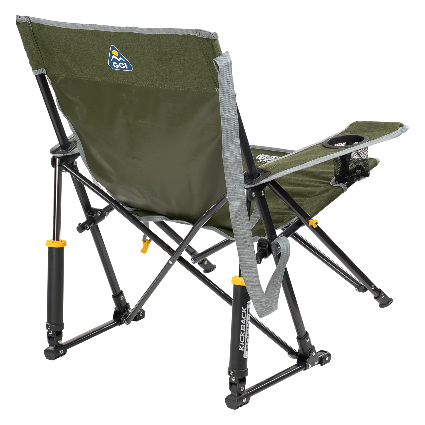 Patented Spring-Action Kickback Rocker - Choice 345 - Heavy-Duty Kickback Rocker with Beverage Holder Detail