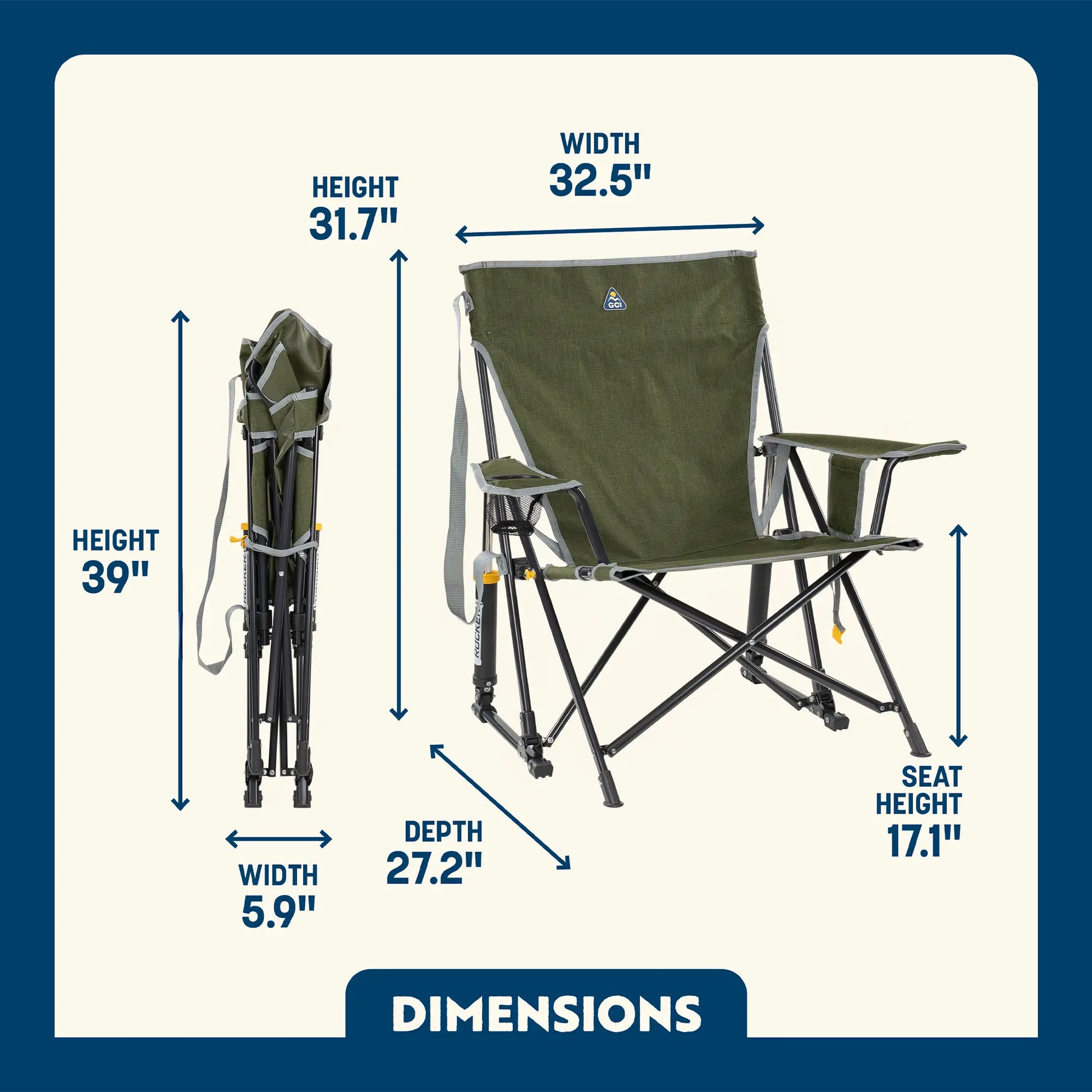 Patented Spring-Action Kickback Rocker - Choice 345 - Heavy-Duty Kickback Rocker with Beverage Holder Detail