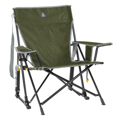 Patented Spring-Action Kickback Rocker - Choice 345 - Heavy-Duty Kickback Rocker with Beverage Holder - Heathered Loden