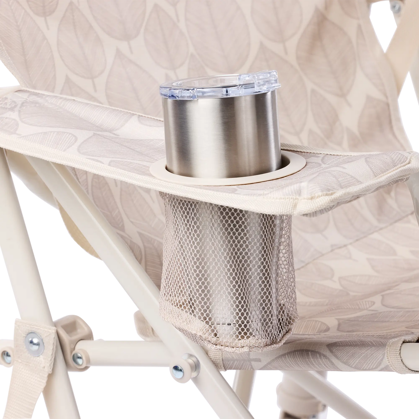 Patented Spring-Action Kickback Rocker - Choice 345 - Heavy-Duty Kickback Rocker with Beverage Holder Detail