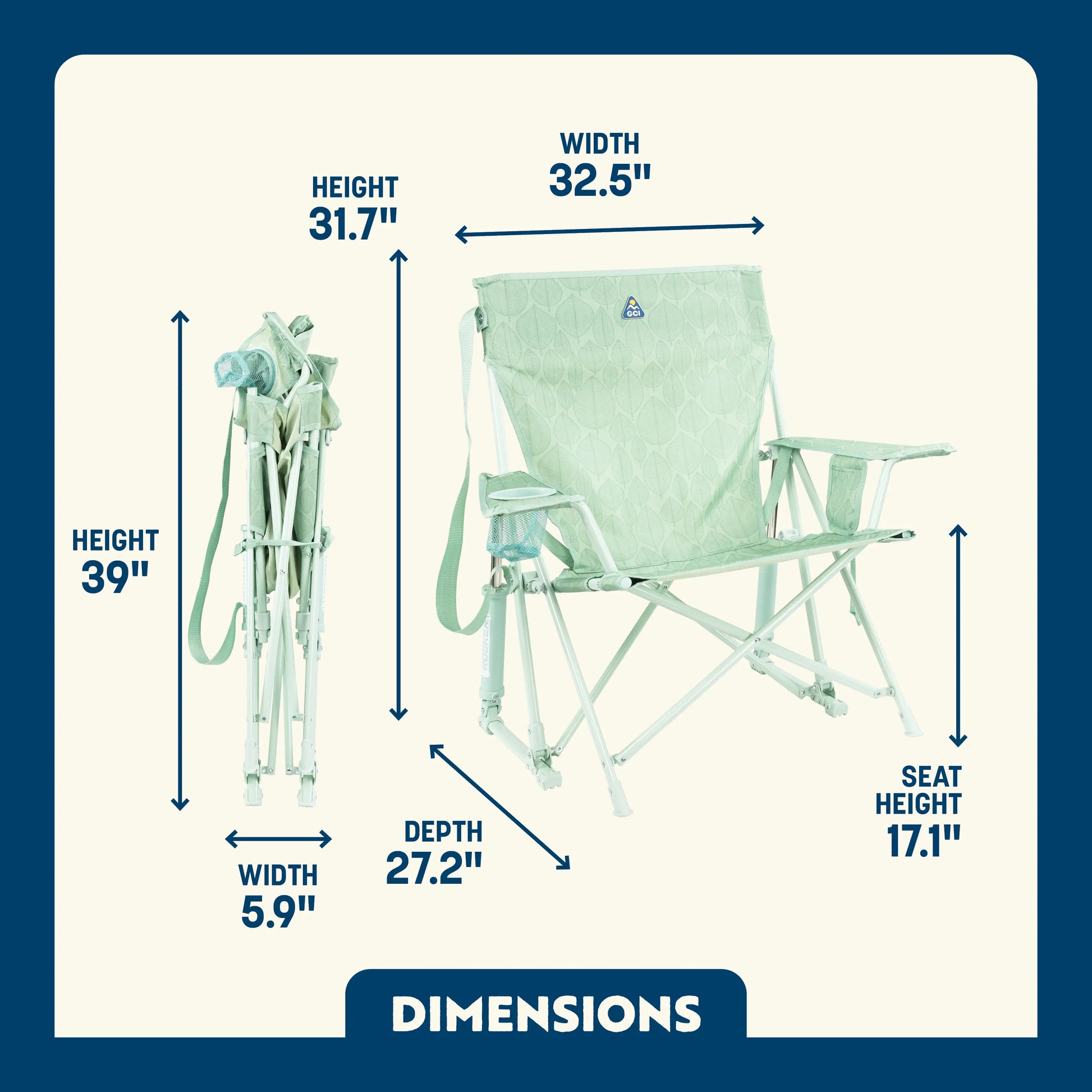 Patented Spring-Action Kickback Rocker - Choice 345 - Heavy-Duty Kickback Rocker with Beverage Holder Detail