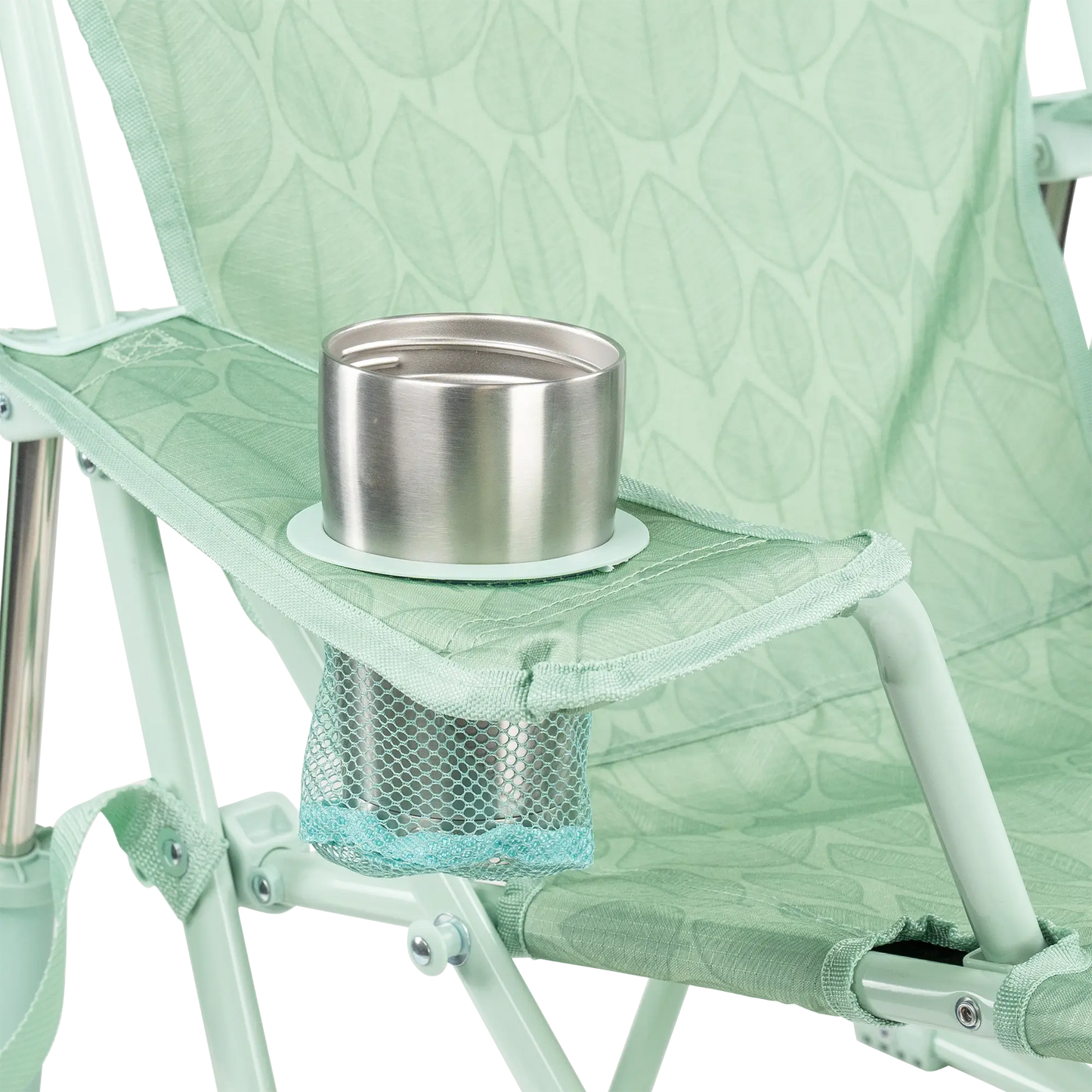 Patented Spring-Action Kickback Rocker - Choice 345 - Heavy-Duty Kickback Rocker with Beverage Holder Detail