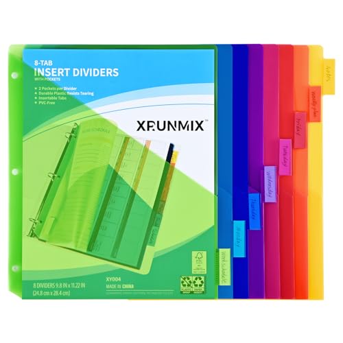 Smart Home 8-Tab Binder Dividers - Index Pockets Divider for 3 Essentials