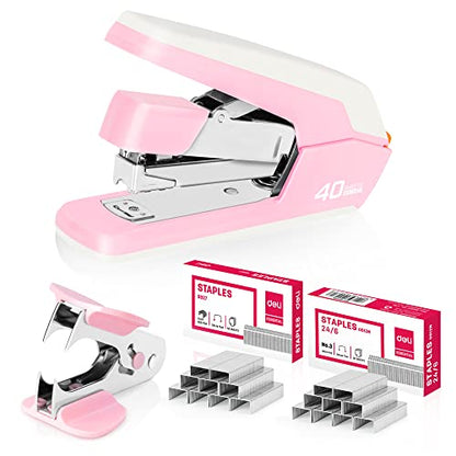 Deli Effortless Desktop Stapler, Heavy Duty Stapler, 40-50 Essentials