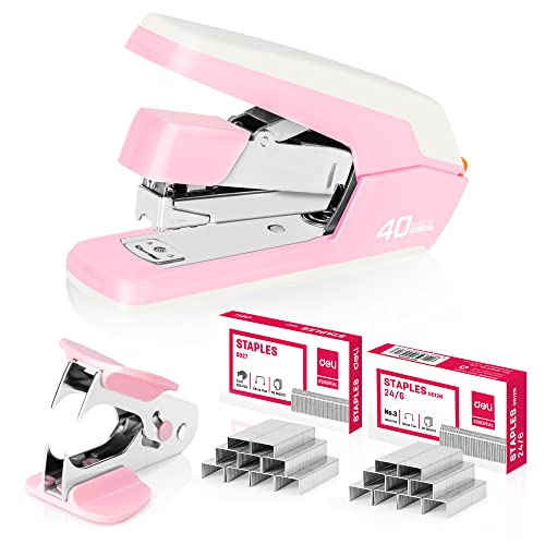 Deli Effortless Desktop Stapler, Heavy Duty Stapler, 40-50 Essentials