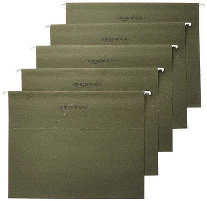 Basics Hanging File Folders with Adjustable Tabs, Sturdy Expandable