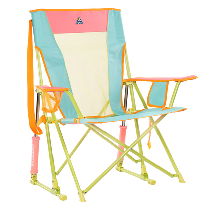 Premium All-Weather Comfort Pro Rocker - Choice 375 - Heavy-Duty Kickback Rocker with Beverage Holder - Sweet Tea