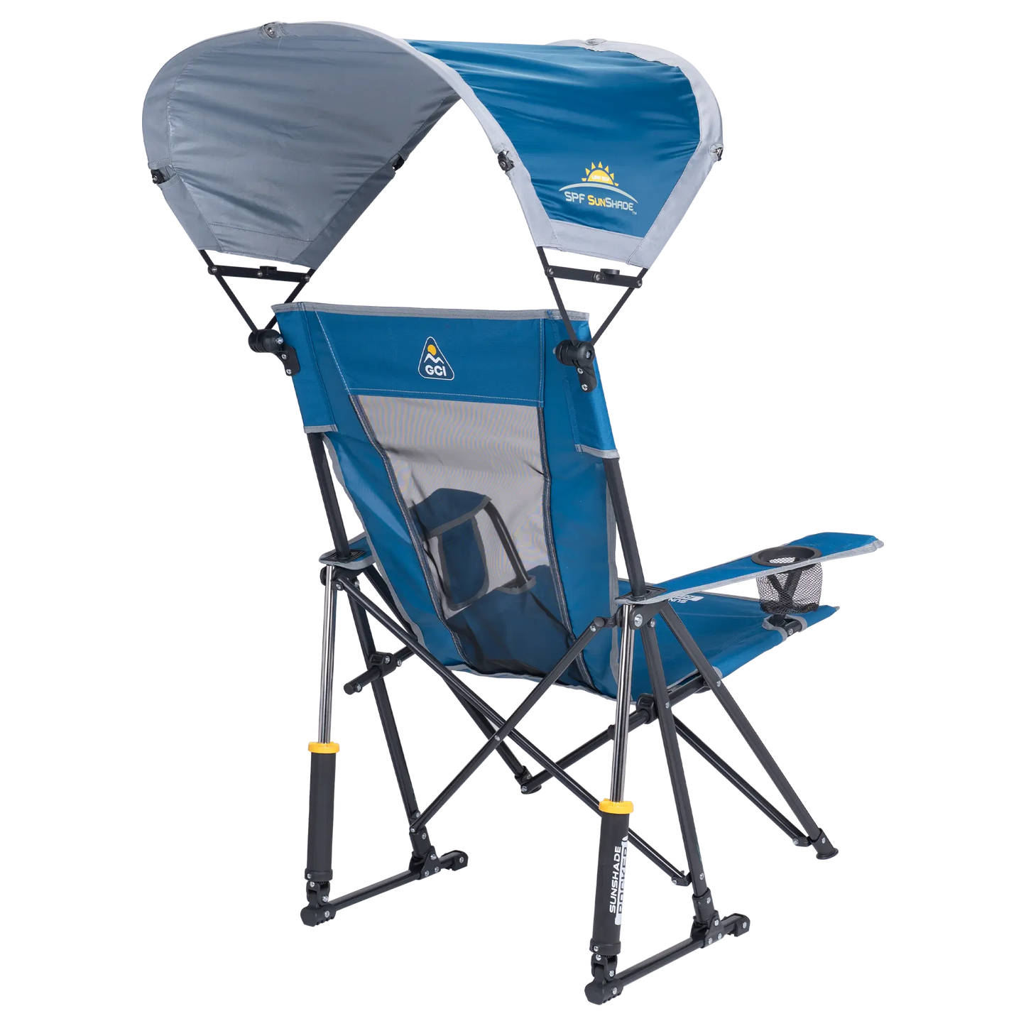 Smooth Motion SunShade Rocker - Choice 550 - Patented Spring-Action Rocking Chair for Camping Detail