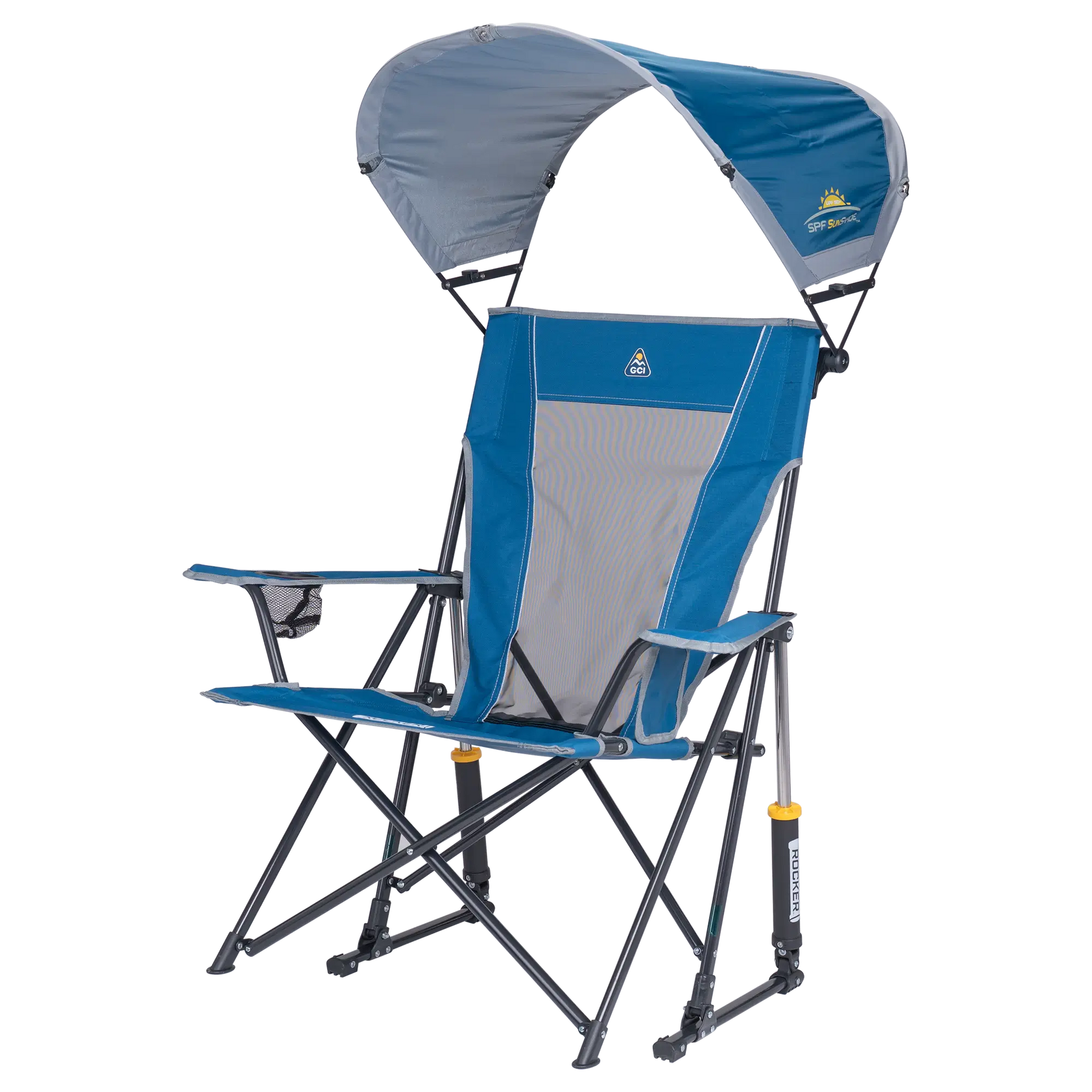 Smooth Motion SunShade Rocker - Choice 550 - Patented Spring-Action Rocking Chair for Camping Detail