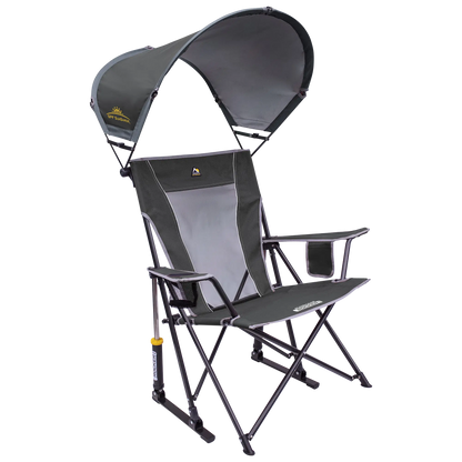 Smooth Motion SunShade Rocker - Choice 550 - Patented Spring-Action Rocking Chair for Camping - Pewter
