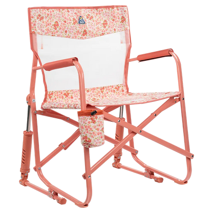 Patented Spring-Action Freestyle Rocker Elite - Choice 460 - RoadTrip Rocker Smooth Motion Camp Chair - Pink Sundress