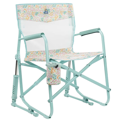 Patented Spring-Action Freestyle Rocker Elite - Choice 460 - RoadTrip Rocker Smooth Motion Camp Chair - Teal Sundress