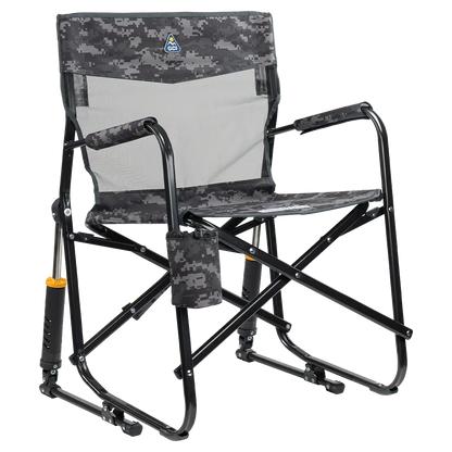 Patented Spring-Action Freestyle Rocker Elite - Choice 460 - RoadTrip Rocker Smooth Motion Camp Chair - Cool Gray Camo