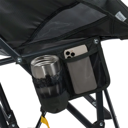 Patented Spring-Action Pod Rocker Elite - Choice 832 - Heavy-Duty Kickback Rocker with Beverage Holder Detail