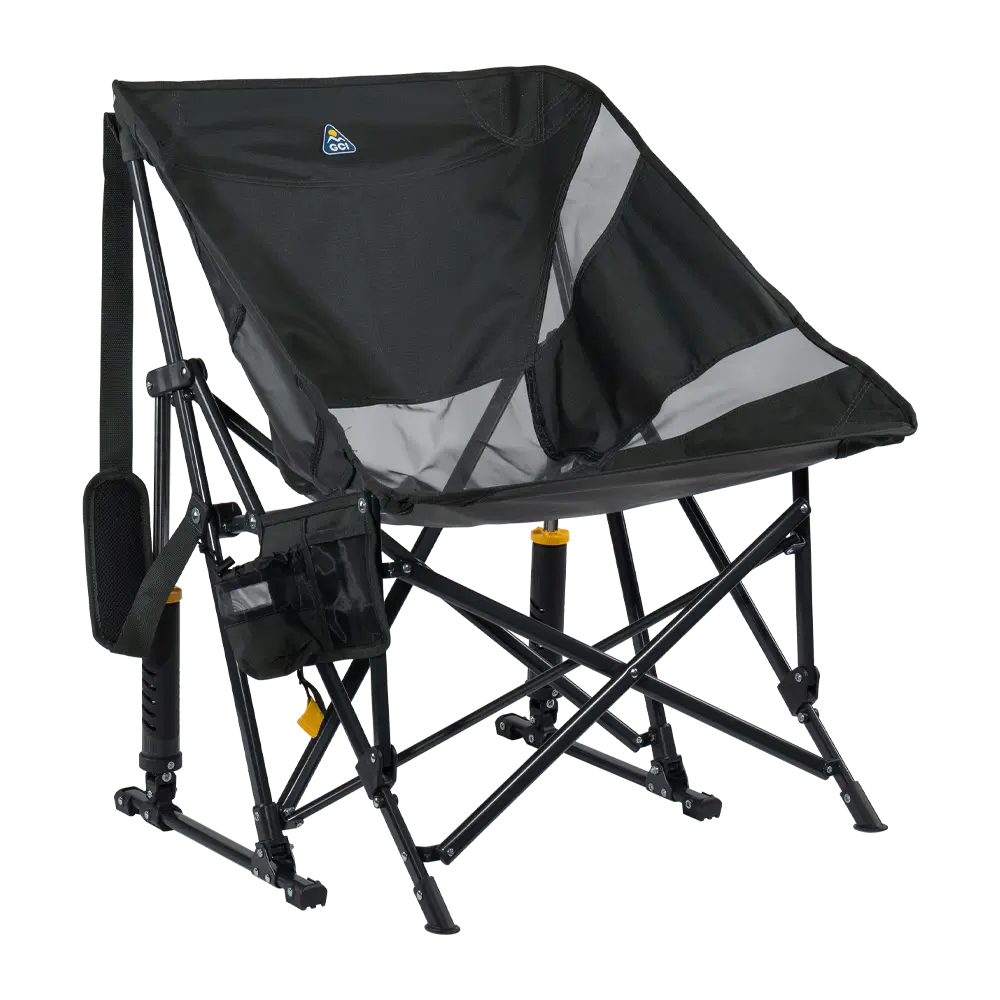 Patented Spring-Action Pod Rocker Elite - Choice 832 - Heavy-Duty Kickback Rocker with Beverage Holder - Dark Charcoal