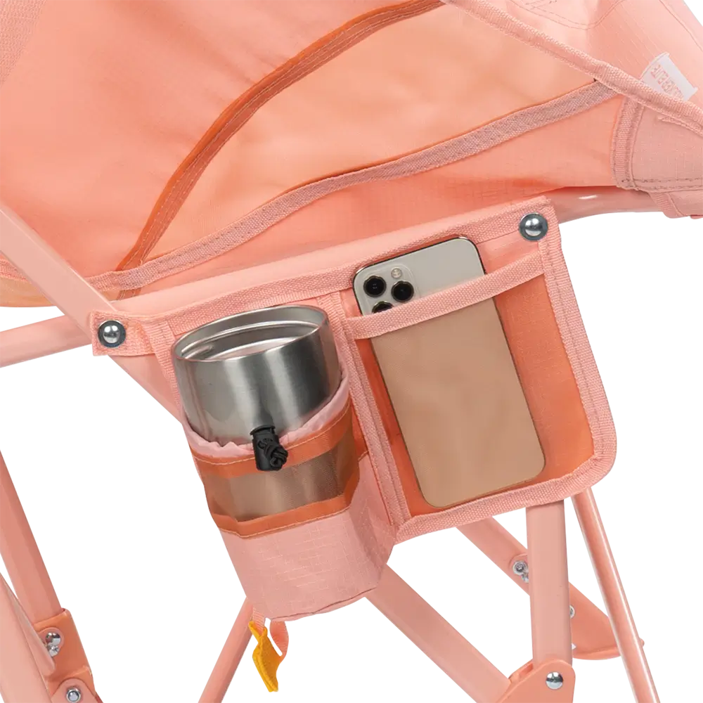 Patented Spring-Action Pod Rocker Elite - Choice 832 - Heavy-Duty Kickback Rocker with Beverage Holder Detail