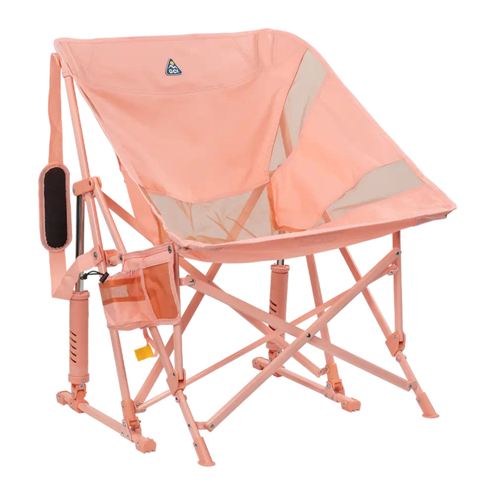 Patented Spring-Action Pod Rocker Elite - Choice 832 - Heavy-Duty Kickback Rocker with Beverage Holder - Soft Pink