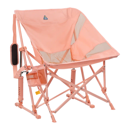 Patented Spring-Action Pod Rocker Elite - Choice 832 - Heavy-Duty Kickback Rocker with Beverage Holder - Soft Pink