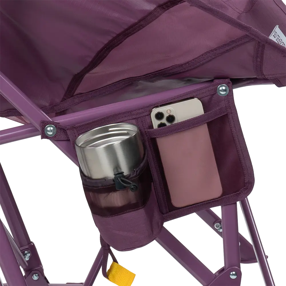 Patented Spring-Action Pod Rocker Elite - Choice 832 - Heavy-Duty Kickback Rocker with Beverage Holder Detail