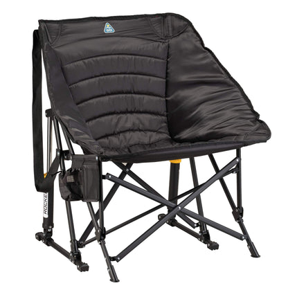 Smooth Motion Puff Rocker - Choice 731 - Heavy-Duty Kickback Rocker with Beverage Holder - Black