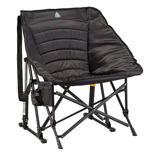 Smooth Motion Puff Rocker - Choice 731 - Heavy-Duty Kickback Rocker with Beverage Holder - Black