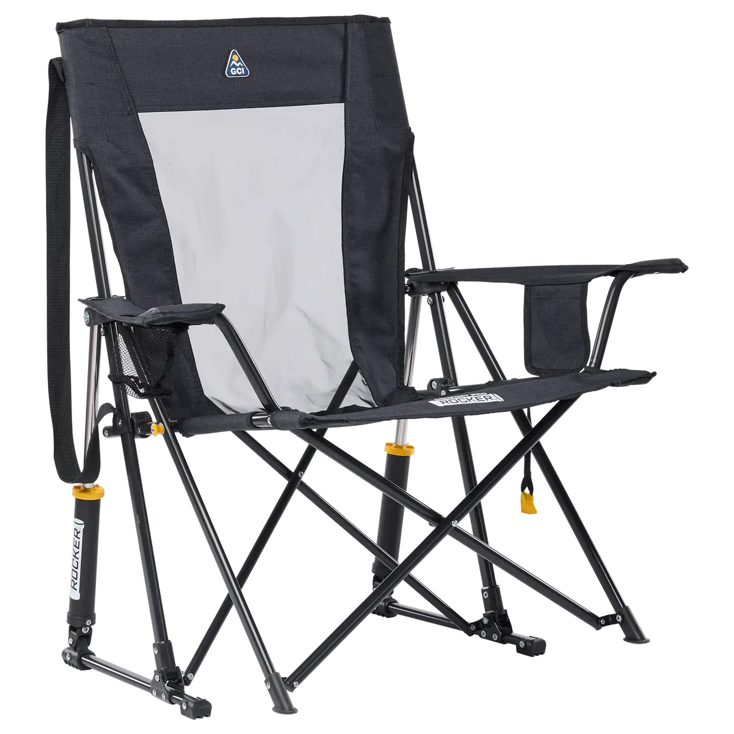 Smooth Motion Comfort Pro Rocker XL - Choice 107 - Heavy-Duty Kickback Rocker with Beverage Holder - Heathered Charcoal