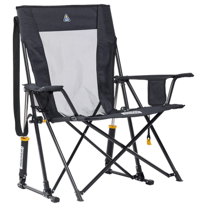 Smooth Motion Comfort Pro Rocker XL - Choice 107 - Heavy-Duty Kickback Rocker with Beverage Holder - Heathered Charcoal