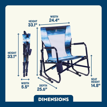 Patented Spring-Action Beach Rocker - Choice 712 - Freestyle Rocker Portable Outdoor Folding Chair Detail