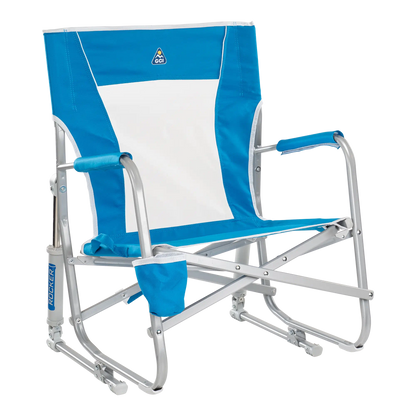 Patented Spring-Action Beach Rocker - Choice 712 - Freestyle Rocker Portable Outdoor Folding Chair - Saybrook Blue