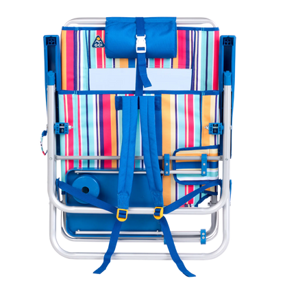 Sand-Friendly Big Surf with Slide Table - Choice 334 - Low-Profile Reclining Beach Chair with Backpack Straps Detail