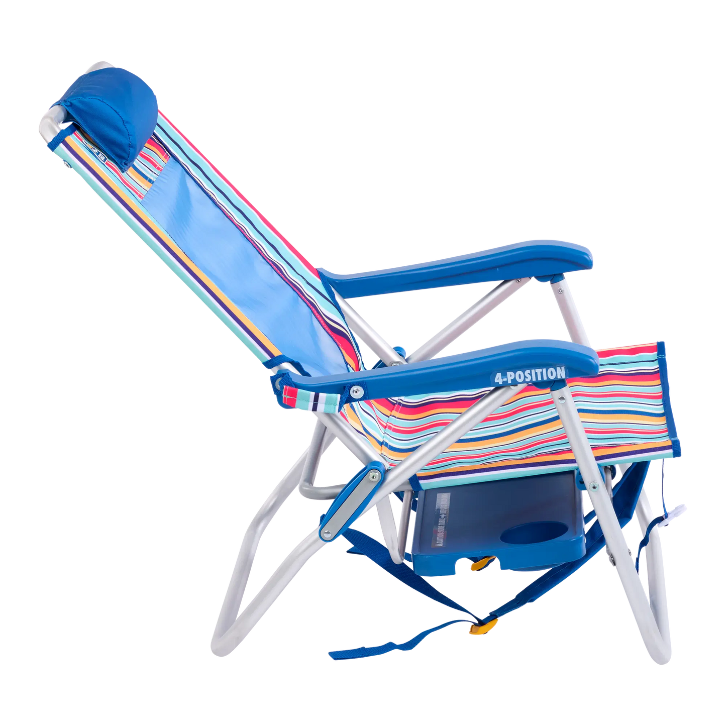 Sand-Friendly Big Surf with Slide Table - Choice 334 - Low-Profile Reclining Beach Chair with Backpack Straps Detail