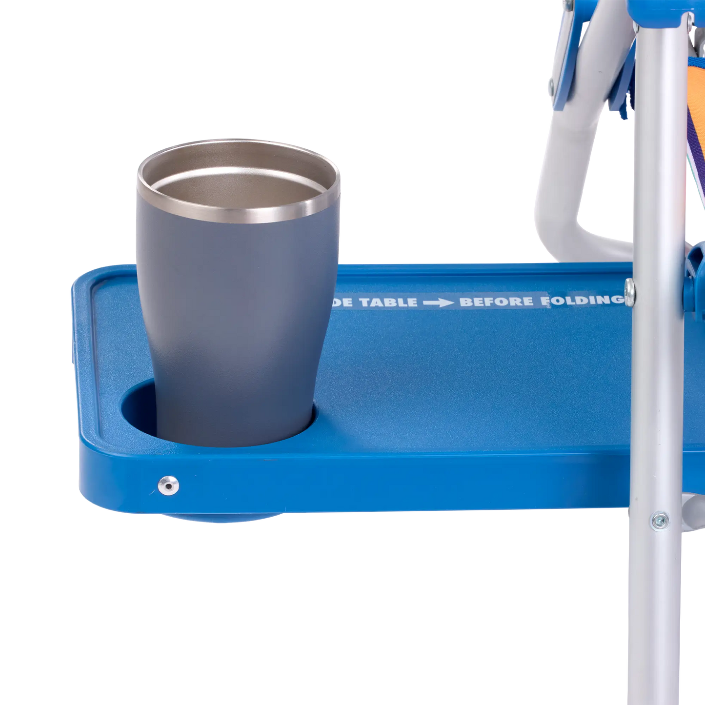 Sand-Friendly Big Surf with Slide Table - Choice 334 - Low-Profile Reclining Beach Chair with Backpack Straps Detail