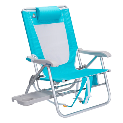 Sand-Friendly Big Surf with Slide Table - Choice 334 - Low-Profile Reclining Beach Chair with Backpack Straps - Seafoam Green