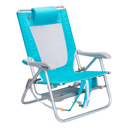 Sand-Friendly Big Surf with Slide Table - Choice 334 - Low-Profile Reclining Beach Chair with Backpack Straps Detail