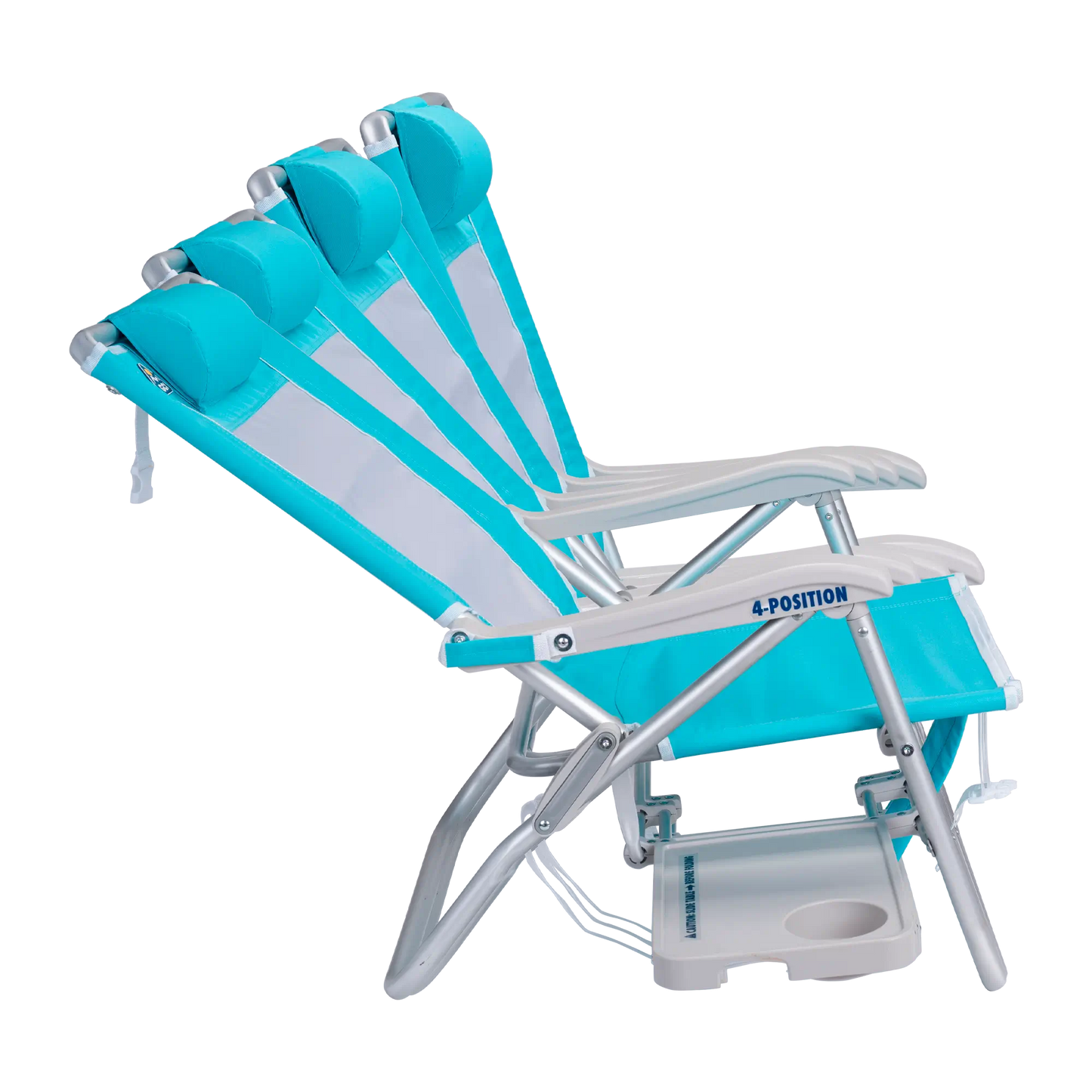 Sand-Friendly Big Surf with Slide Table - Choice 334 - Low-Profile Reclining Beach Chair with Backpack Straps Detail