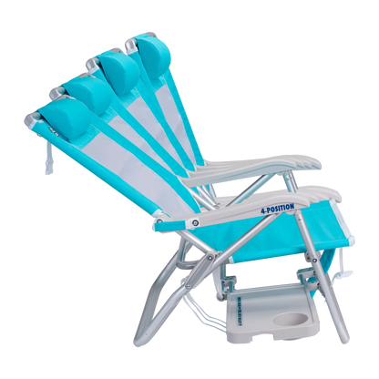 Sand-Friendly Big Surf with Slide Table - Choice 334 - Low-Profile Reclining Beach Chair with Backpack Straps Detail
