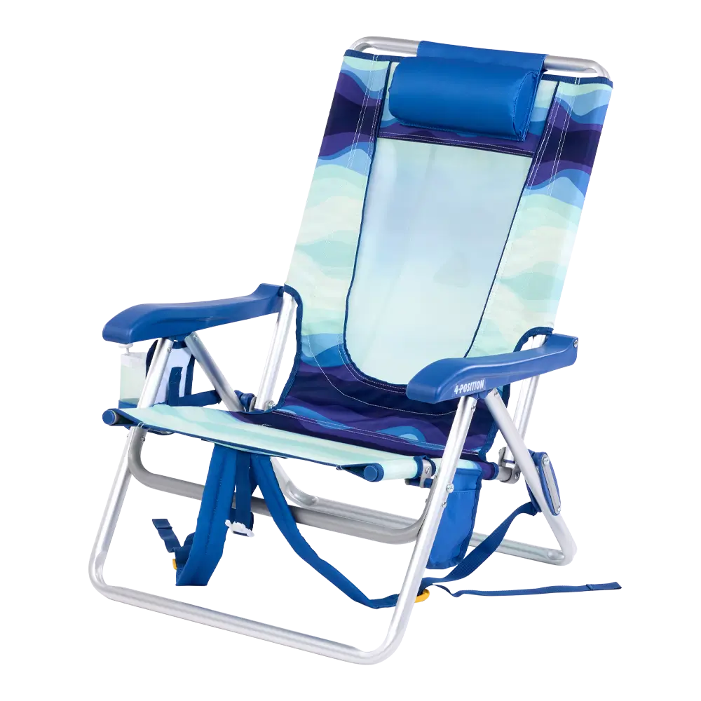 Sand-Friendly Backpack Beach Chair - Choice 709 - Portable Heavy-Duty Low Boy Chair for Ocean Side Detail