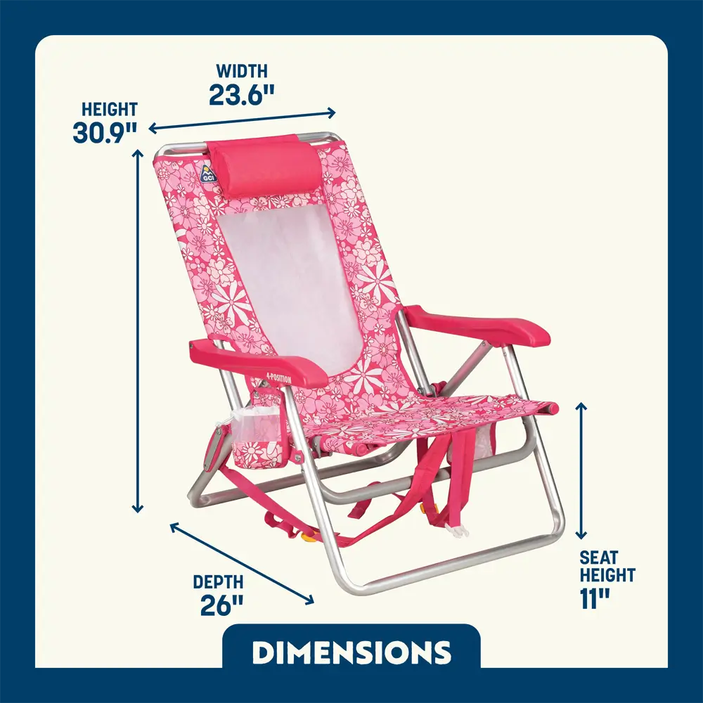 Sand-Friendly Backpack Beach Chair - Choice 709 - Portable Heavy-Duty Low Boy Chair for Ocean Side Detail