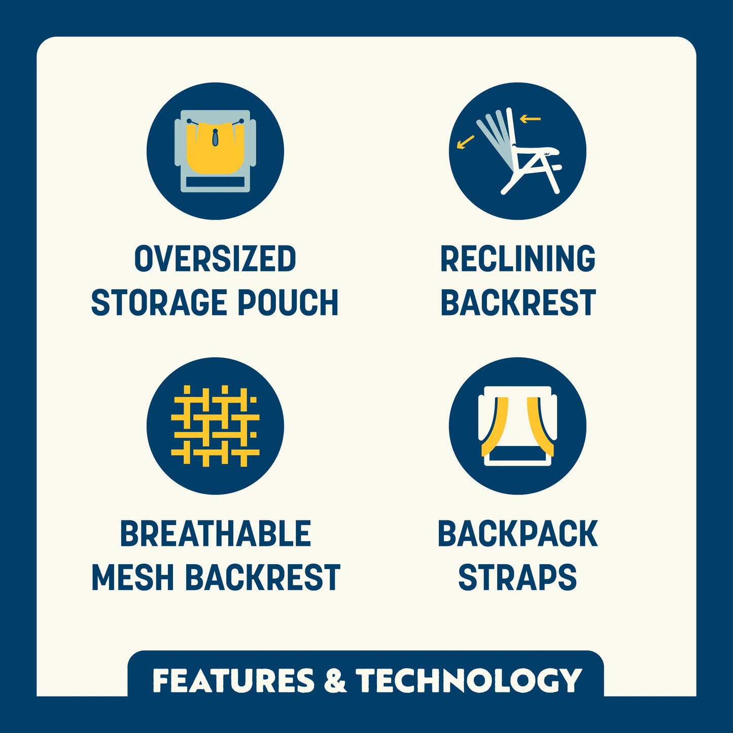 Sand-Friendly Backpack Beach Chair - Choice 709 - Portable Heavy-Duty Low Boy Chair for Ocean Side Detail