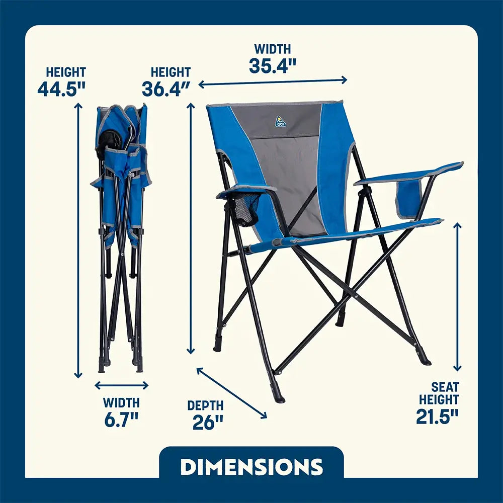 Telescoping Frame Comfort Quad Chair - Choice 989 - Pico Compact Folding Camp Chair with Carry Bag Detail