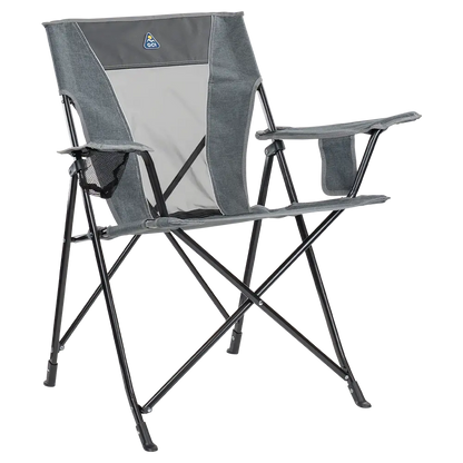 Telescoping Frame Comfort Quad Chair - Choice 989 - Pico Compact Folding Camp Chair with Carry Bag - Heathered Pewter