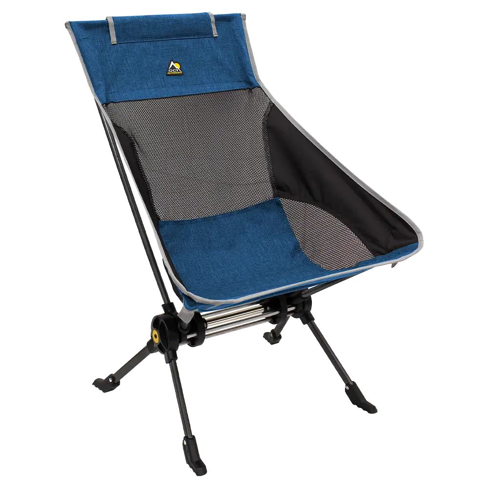 Premium All-Weather ComPack Rocker - Choice 980 - RoadTrip Rocker Smooth Motion Camp Chair - Heathered Royal