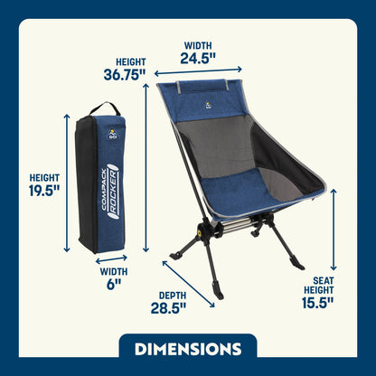Premium All-Weather ComPack Rocker - Choice 980 - RoadTrip Rocker Smooth Motion Camp Chair Detail