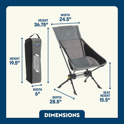 Premium All-Weather ComPack Rocker - Choice 980 - RoadTrip Rocker Smooth Motion Camp Chair Detail