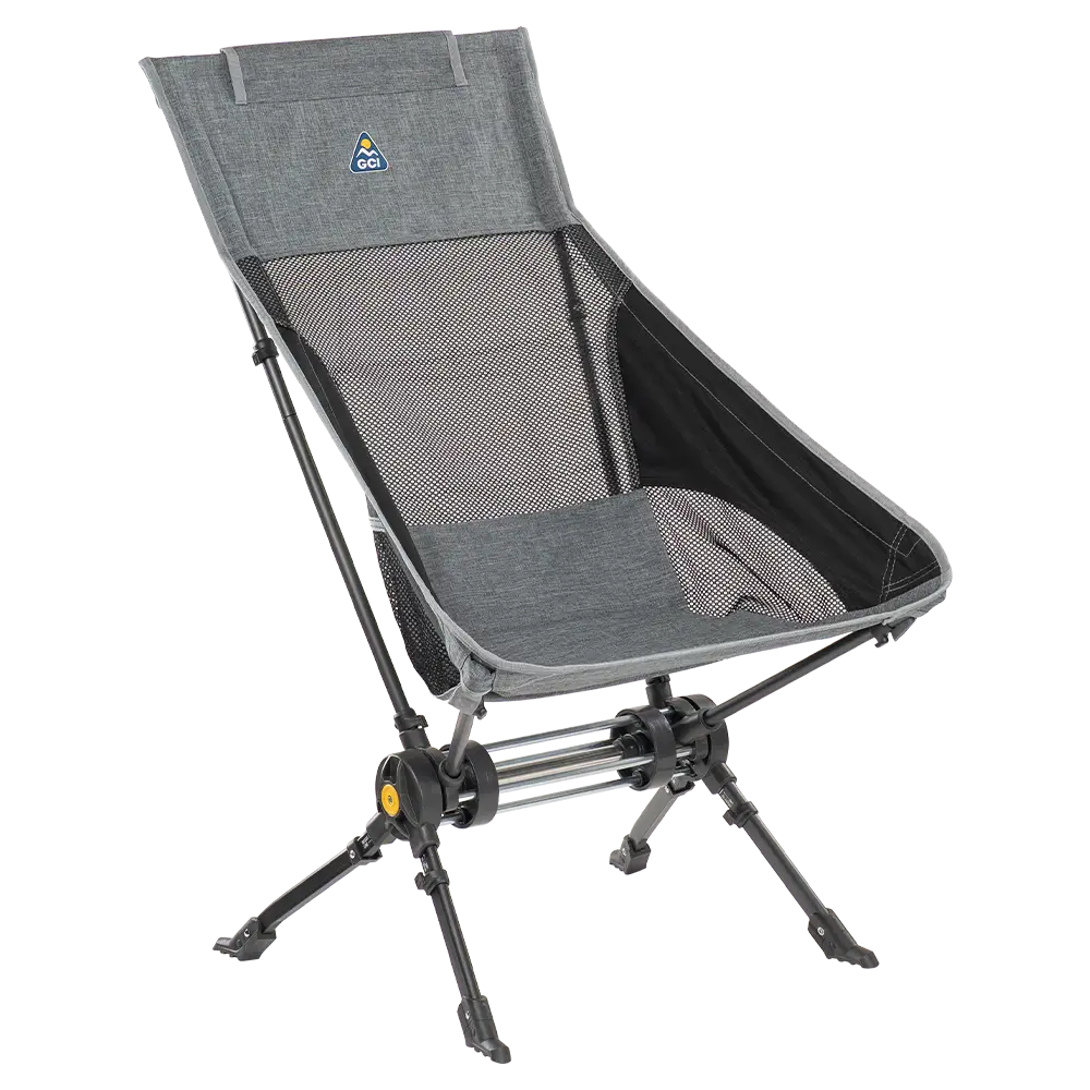 Premium All-Weather ComPack Rocker - Choice 980 - RoadTrip Rocker Smooth Motion Camp Chair - Heathered Pewter